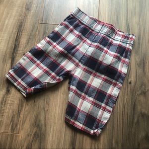 Boys shorts in blue red white plaid